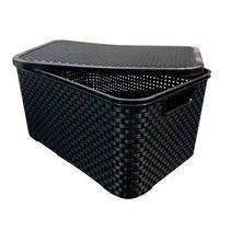 Caixa Organizadora Rattan Cesto Com Tampa 7 Litros Perfeita Para Ajudar Na Organização Da Sua Casa