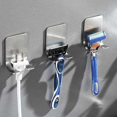 Suporte Ganchos Adesivo Multiuso Para Plug Aparelho Barbear
