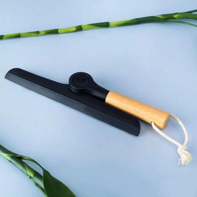 Rodo De Pia Dobrável Com Cabo De Bambu Oikos:preto