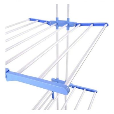 Varal De Chão Pra Roupa Inox 3 Três Andares Retrátil Cor Azul