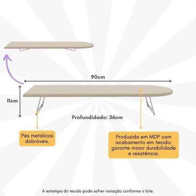 Mesa Tábua De Passar Roupas Portátil Bege