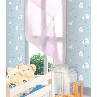 Papel De Parede Fofura Baby Ursinhos Fundo Azul Claro Ff4003