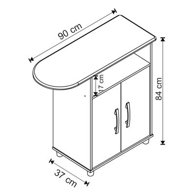 Balcao Tabua De Passar 2 Portas B04 Branco Novam Branco
