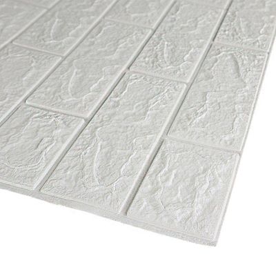 Placa Decorativa Papel De Parede Texturizado Branco 70x77cm