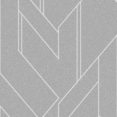 Papel De Parede Bobinex Essencial Geométrico Cinza 4308