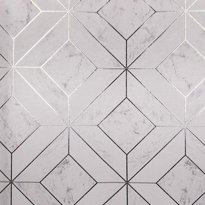 Papel De Parede White Swan Geométrico Cinza Ws100701r