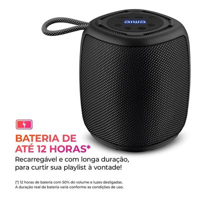 Caixa de Som Speaker AIWA SP-03-B 15W Bluetooth IPX4 RGB BIV