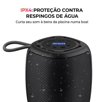 Caixa de Som Speaker AIWA SP-03-B 15W Bluetooth IPX4 RGB BIV