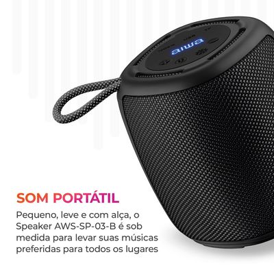 Caixa de Som Speaker AIWA SP-03-B 15W Bluetooth IPX4 RGB BIV