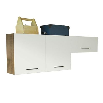 Kit 2 Armários Aéreos 3 Portas Rustic/Branco