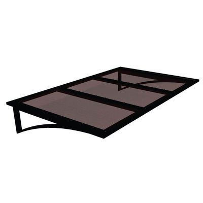 Toldo Fixo Policarbonato Alveolar Bronze - 2,50m X 1,50m - Estrutura Preta