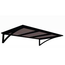 Toldo Fixo Policarbonato Alveolar Bronze - 2,50m X 1,50m - Estrutura Preta