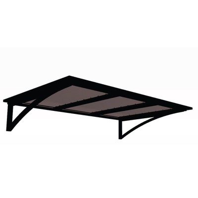 Toldo Fixo Policarbonato Alveolar Bronze - 2,50m X 1,50m - Estrutura Preta