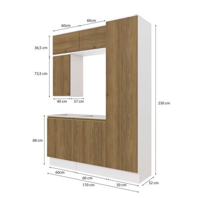 Conjunto Para Banheiro Kappesberg Celeste 6 Peças Branco/nogueira 170cm