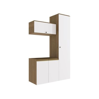 Conjunto Para Banheiro Kappesberg Celeste 3 Peças Nogueira/branco 130cm