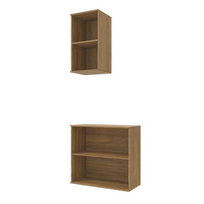 Conjunto Para Banheiro Com Aéreo Kappesberg Celeste 2 Peças Nogueria/azul 80cm