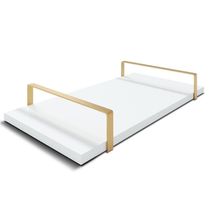 Bandeja Decorativa 25x50cm Borda Infinita Branca Com Alça Cobre