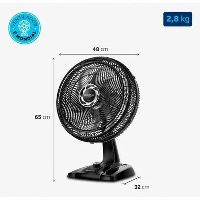 Ventilador De Mesa 40cm Turbo Nvt-40-8p-b Preto/prata 110V