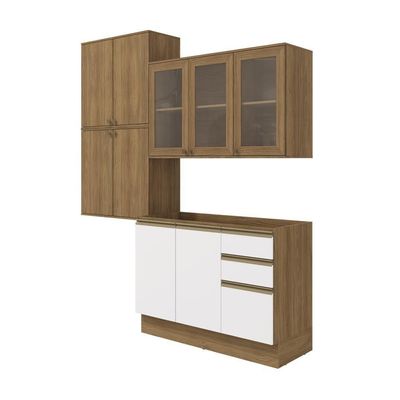 Conjunto Para Banheiro Kappesberg Celeste 4 Peças Nogueira/branco 200cm