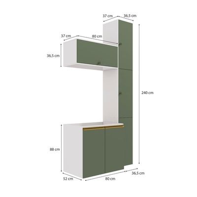 Conjunto Para Banheiro Kappesberg Celeste 5 Peças Branco/verde 116,5cm