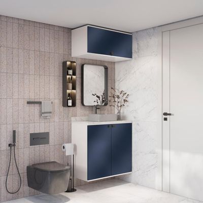 Conjunto Para Banheiro Com Basculante Kappesberg Celeste 2 Peças Branco/azul 80cm
