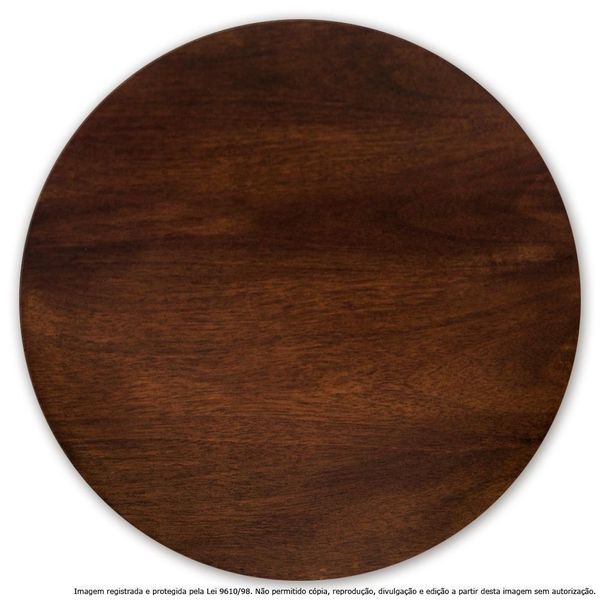 Prato Giratório Centro De Mesa Madeira Castanho 80Cm