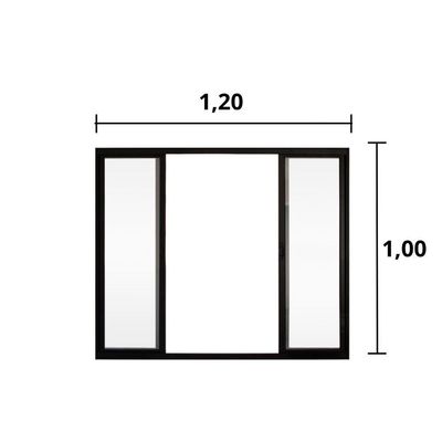 Janela 4 Folhas De Correr S/ Grade 1.00 X 1.20 Alumínio Preto Linha Modular - Hale