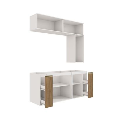 Conjunto Para Banheiro Kappesberg Celeste 7 Peças Branco/nogueira 160cm
