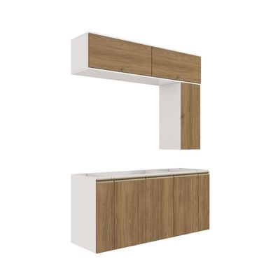 Conjunto Para Banheiro Kappesberg Celeste 7 Peças Branco/nogueira 160cm