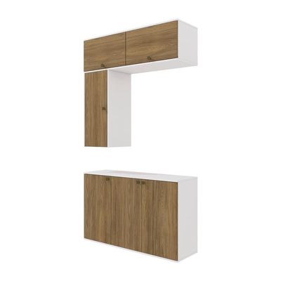 Conjunto Para Banheiro Kappesberg Celeste 4 Peças Branco/nogueira 120cm