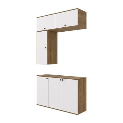 Conjunto Para Banheiro Kappesberg Celeste 4 Peças Nogueira/branco 120cm