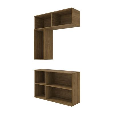 Conjunto Para Banheiro Kappesberg Celeste 4 Peças Nogueira/branco 120cm