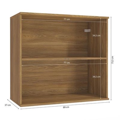 Armário Aéreo Celeste Kappesberg 100% Mdf 2 Portas Nogueira