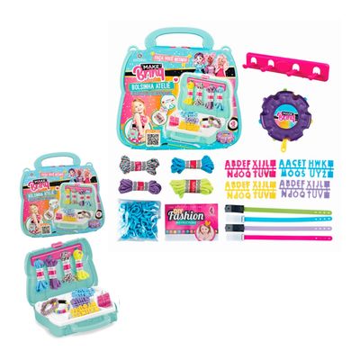 Kit Bolsinha Ateliê Infantil Pulseira Letra Azul - Polibrinq