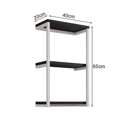 Nicho De Parede 3 Prateleiras Branco E Preto Preto