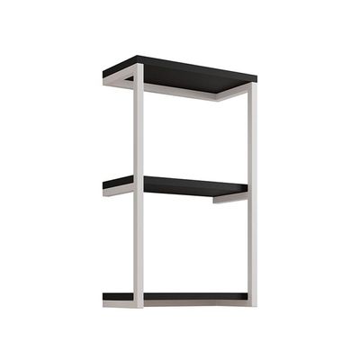 Nicho De Parede 3 Prateleiras Branco E Preto Preto