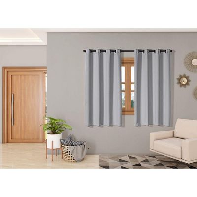 Cortina Isa Varão Tecido Oxford 2,00M X 1,40M P/  Cinza
