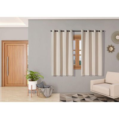 Cortina Isa Varão Tecido Oxford 2,80M X 1,60M P/  Avelã