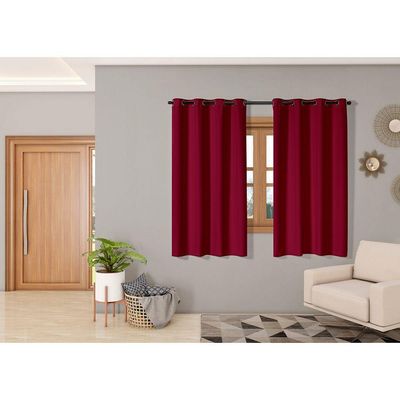 Cortina Isa Varão Tecido Oxford 2,00M X 1,40M P/  Vermelho