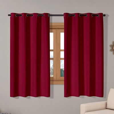 Cortina Isa Varão Tecido Oxford 2,00M X 1,40M P/  Vermelho