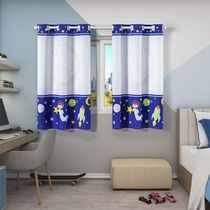 Cortina Kids Infantil 2,00M X 1,30M Astronauta Azul