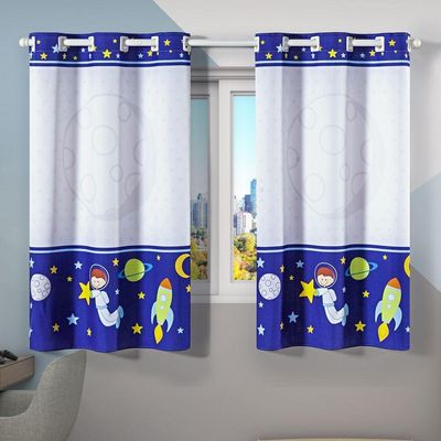 Cortina Kids Infantil 2,00M X 1,30M Astronauta Azul