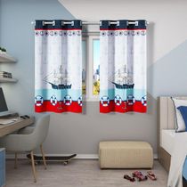 Cortina Kids Infantil 2,00M X 1,30M Barco Azul