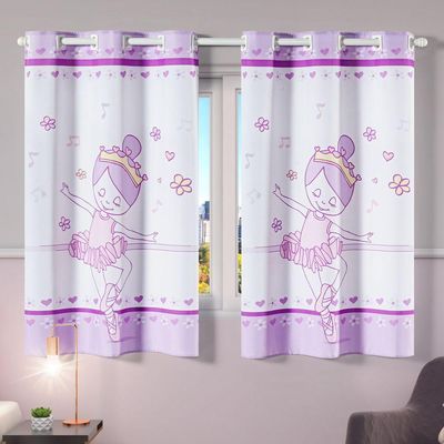 Cortina Kids Infantil 2,00M X 1,30M Bailarina Lilás