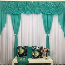 Cortina Duplo Gel 3,00M X 2,60M Verde Tifani e Branco