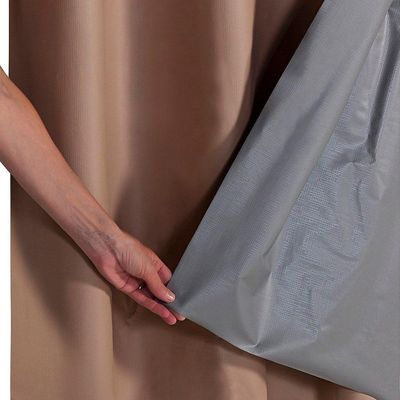 Cortina Blackout Pvc Com Tecido Voil Xadrez 2,80 M X 1,60 M - Avelã.