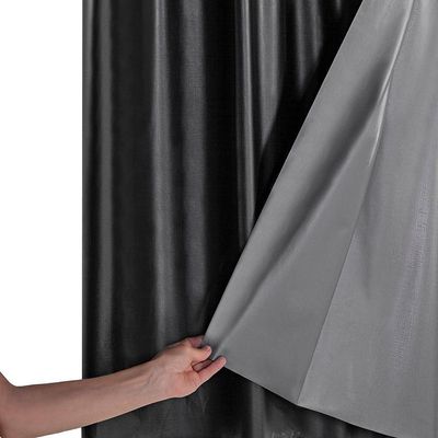 Cortina Blackout Pvc Com Tecido Voil Xadrez 2,00 M X 1,40 M - Preto