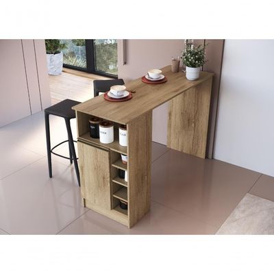Bancada Balcão Para Cozinha 140cm 1 Porta Com Nichos Atenas Fidelitá Castani