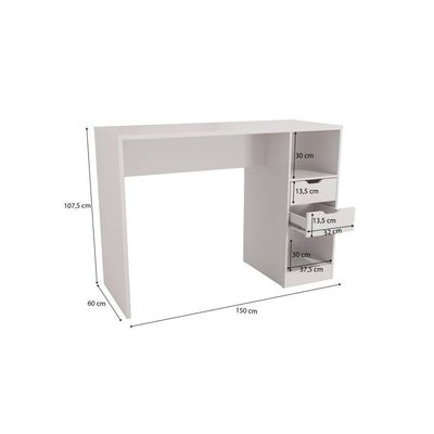 Bancada Celeste Kappesberg 100% Mdf 2 Gavetas Branco 150cm