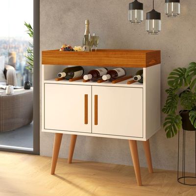 Bancada Café Bari Com 2 Portas Off White Caramelo